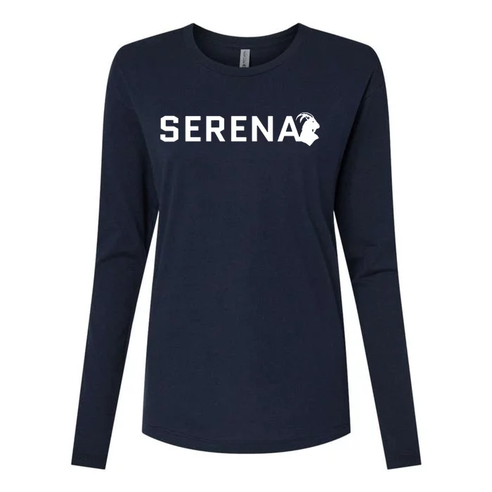 Serena Greatest Of All Time Goat Serena Williams Professional Tennis Player Womens Cotton Relaxed Long Sleeve T-Shirt