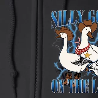 Silly Goose On The Loose Retro Groovy Silly Goose Club Full Zip Hoodie