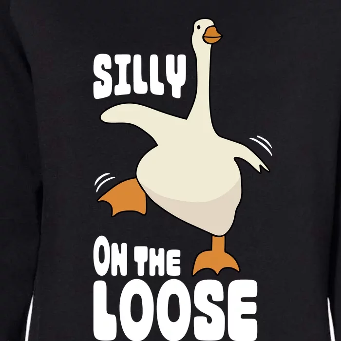 Silly Goose On The Loose Funny Goose Quote Womens California Wash Sweatshirt