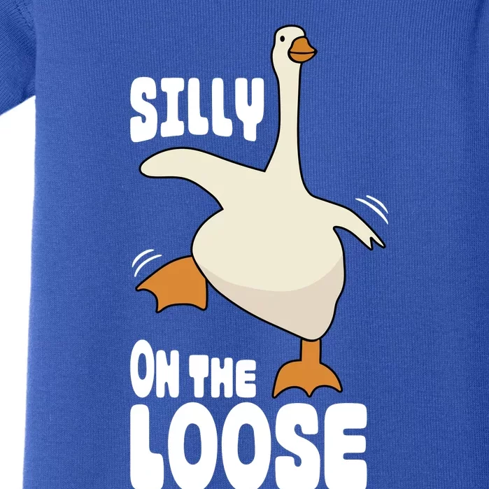 Silly Goose On The Loose Funny Goose Quote Baby Bodysuit