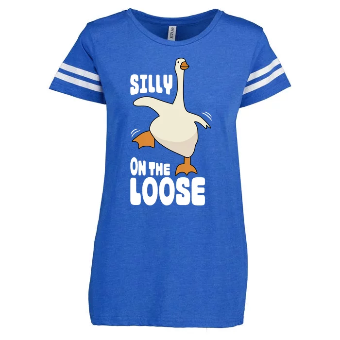 Silly Goose On The Loose Funny Goose Quote Enza Ladies Jersey Football T-Shirt