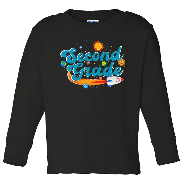 Second Grade Outer Space Solar System Planet 2nd Grade Toddler Long Sleeve Shirt