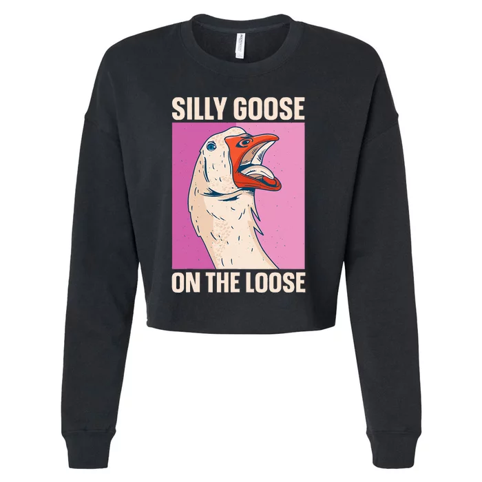 Silly Goose On The Loose Cropped Pullover Crew