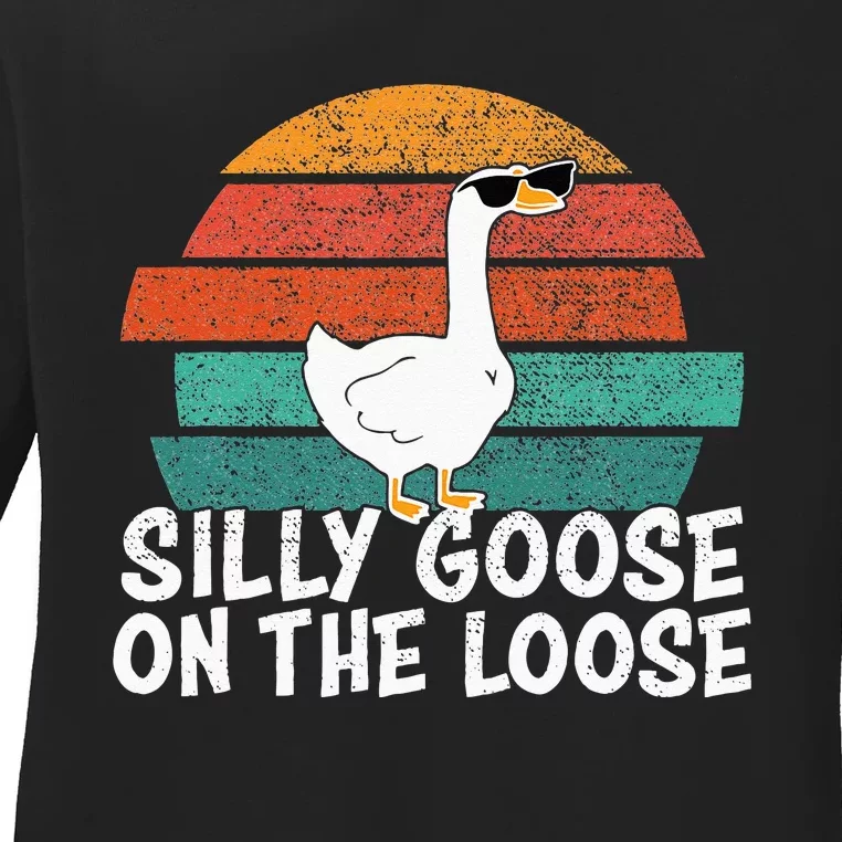 Silly Goose On The Loose Ladies Long Sleeve Shirt