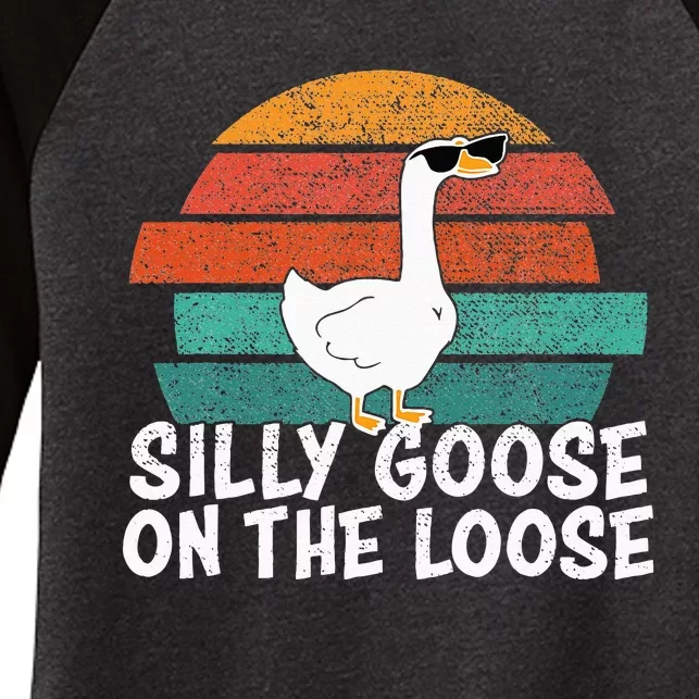 Silly Goose On The Loose Women's Tri-Blend 3/4-Sleeve Raglan Shirt