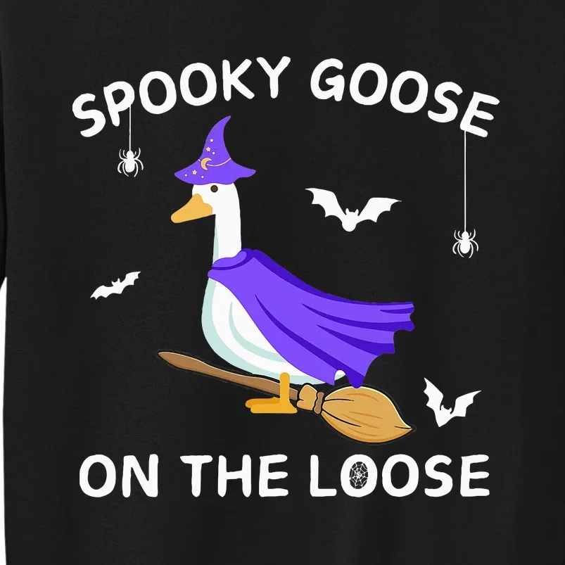 Spooky Goose On The Loose Witch Silly Goose Animal Halloween Sweatshirt