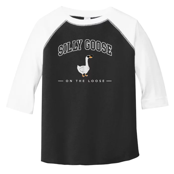 Silly Goose On The Loose Funny Silly Goose University Toddler Fine Jersey T-Shirt