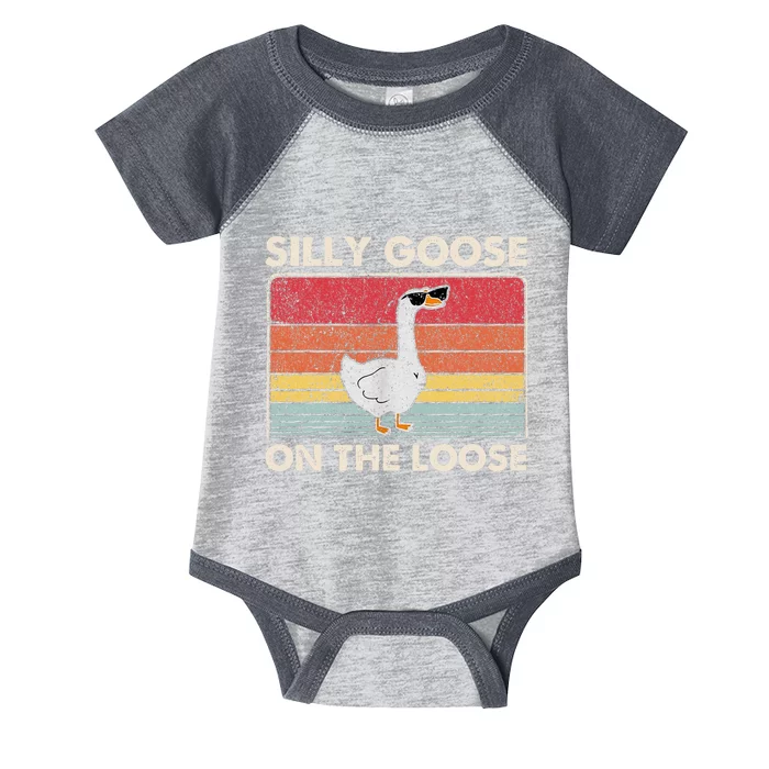 Silly Goose On The Loose Funny Silly Goose University Infant Baby Jersey Bodysuit