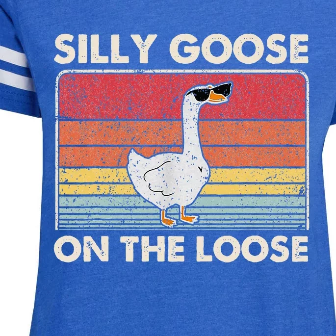 Silly Goose On The Loose Funny Silly Goose University Enza Ladies Jersey Football T-Shirt