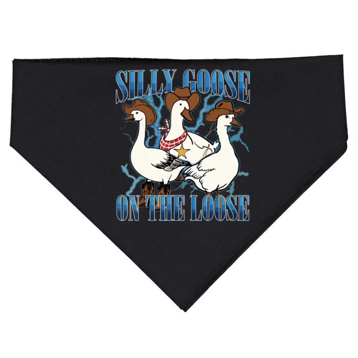 Silly Goose On The Loose Retro Groovy Silly Goose Club USA-Made Doggie Bandana