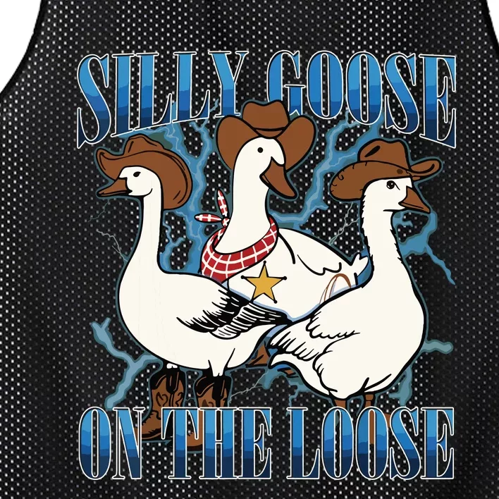 Silly Goose On The Loose Retro Groovy Silly Goose Club Mesh Reversible Basketball Jersey Tank