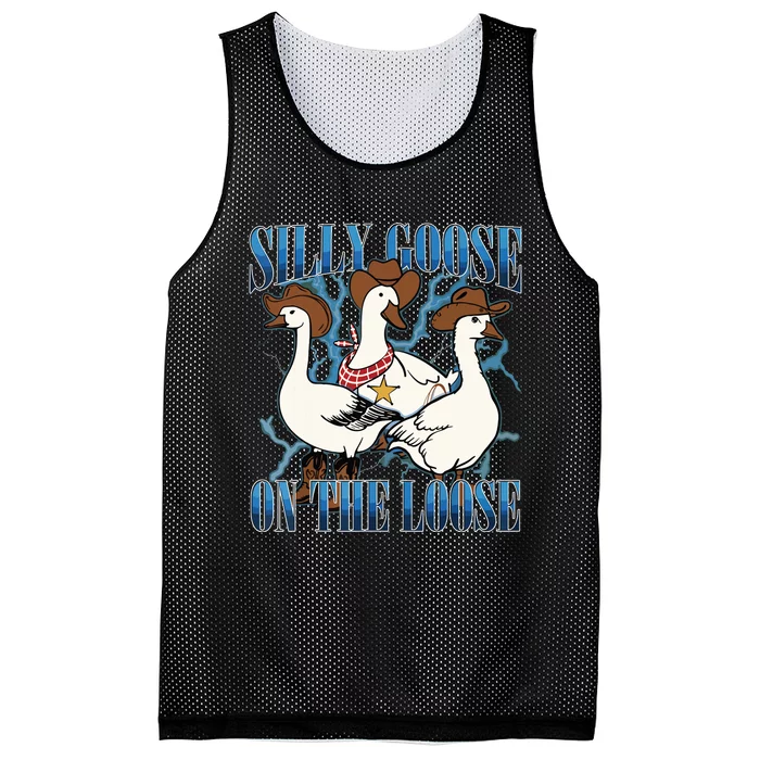 Silly Goose On The Loose Retro Groovy Silly Goose Club Mesh Reversible Basketball Jersey Tank