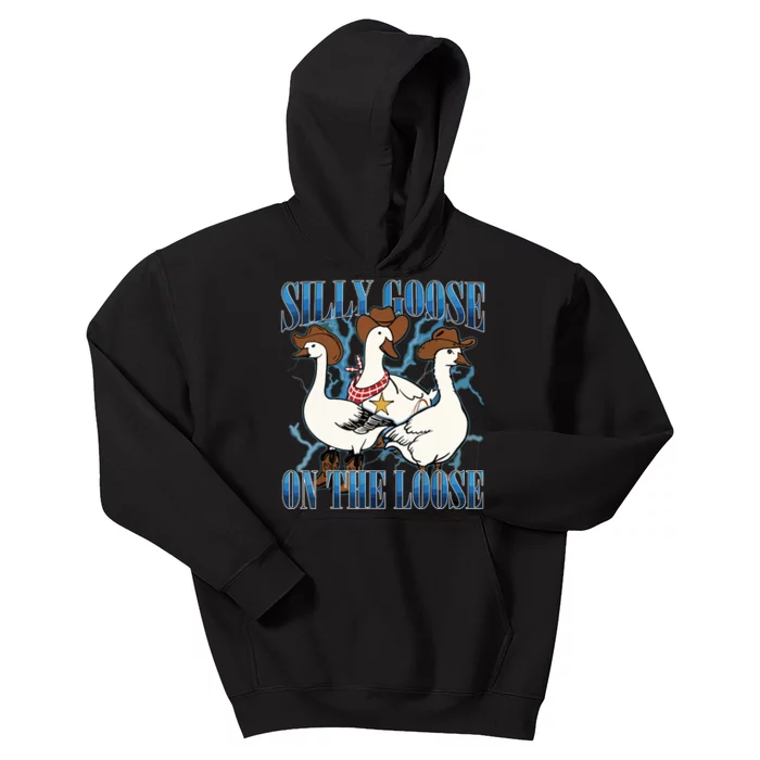 Silly Goose On The Loose Retro Groovy Silly Goose Club Kids Hoodie