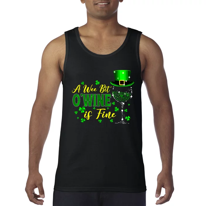 Shamrock Glasses Of Wine St Patricks Day Drinking Leprechaun Tank Top