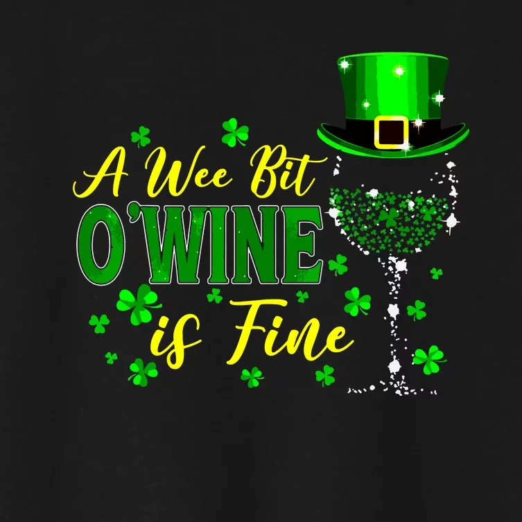 Shamrock Glasses Of Wine St Patricks Day Drinking Leprechaun Women's Crop Top Tee