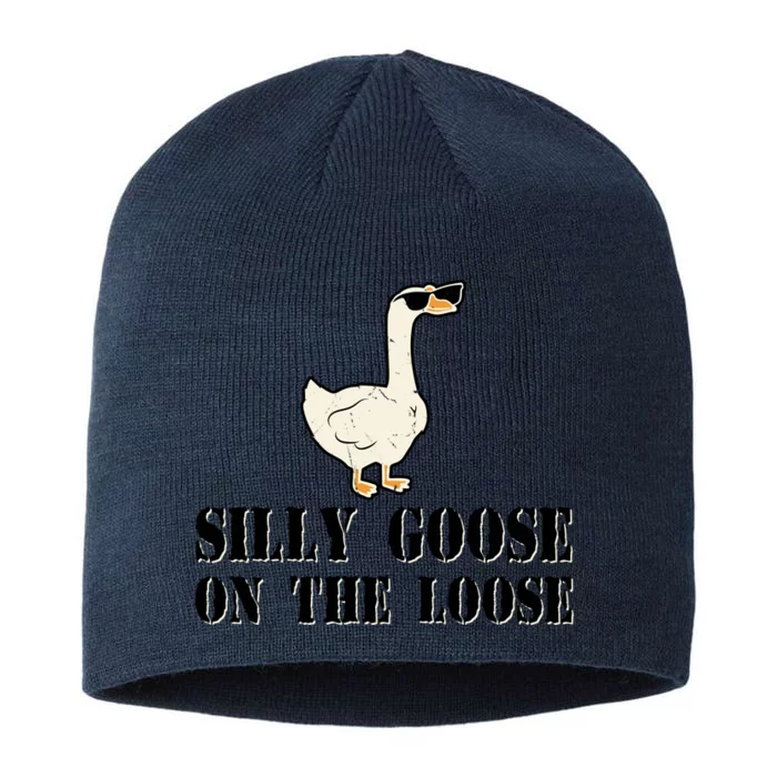 Silly Goose On The Loose Funny Goose Quote 8 1/2in Sustainable Knit Beanie