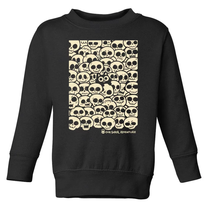 Sarah Graley Our Super Adventure Skull Cat Toddler Sweatshirt