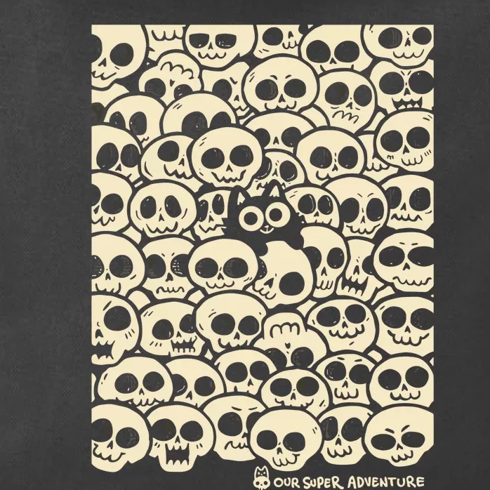 Sarah Graley Our Super Adventure Skull Cat Zip Tote Bag