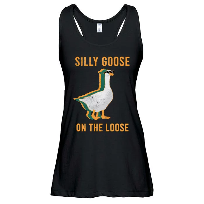 Silly Goose On The Loose Retro Ladies Essential Flowy Tank