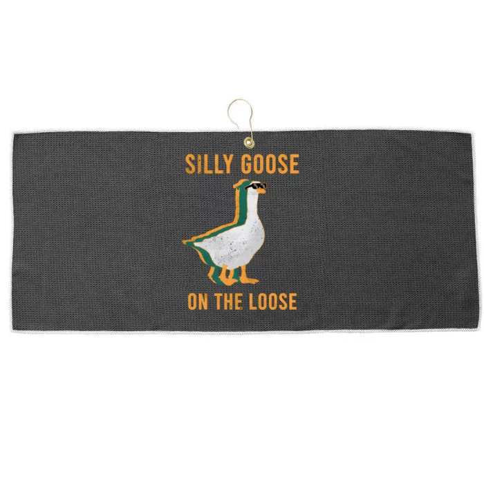 Silly Goose On The Loose Retro Large Microfiber Waffle Golf Towel