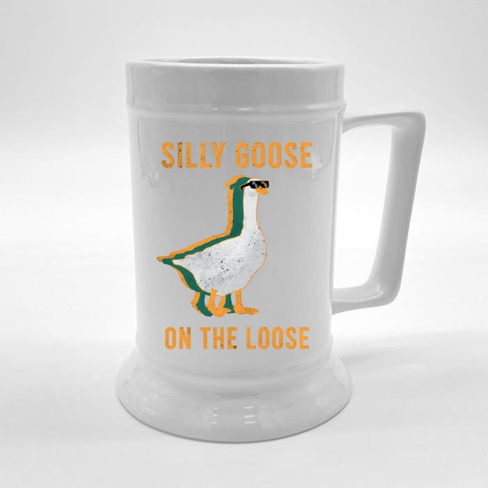 Silly Goose On The Loose Retro Front & Back Beer Stein