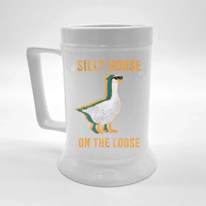 Silly Goose On The Loose Retro Front & Back Beer Stein