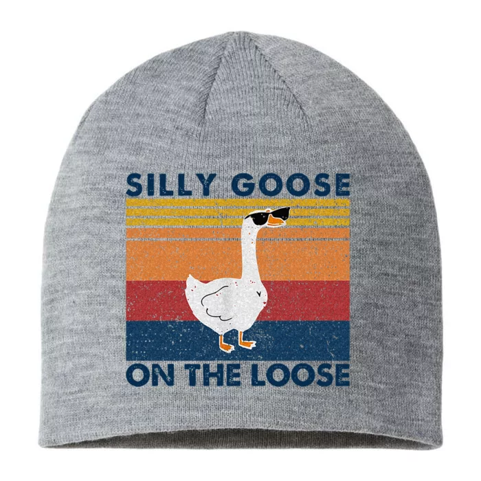 Silly Goose On The Loose Funny Saying Goose Funny 8 1/2in Sustainable Knit Beanie