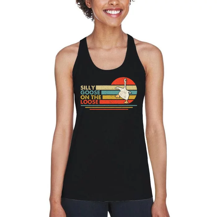 Silly Goose On The Loose Women's Racerback Tank