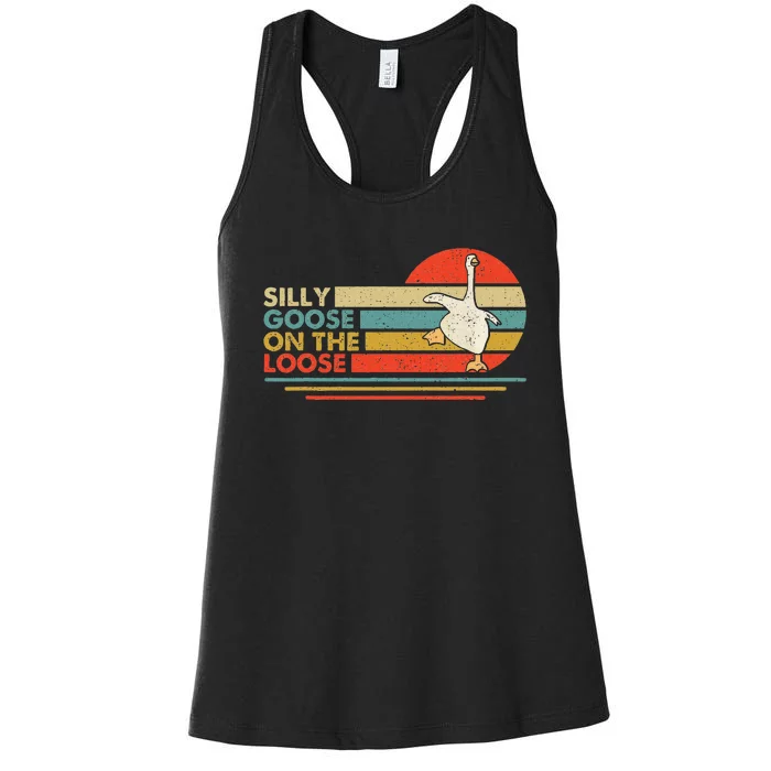 Silly Goose On The Loose Women's Racerback Tank