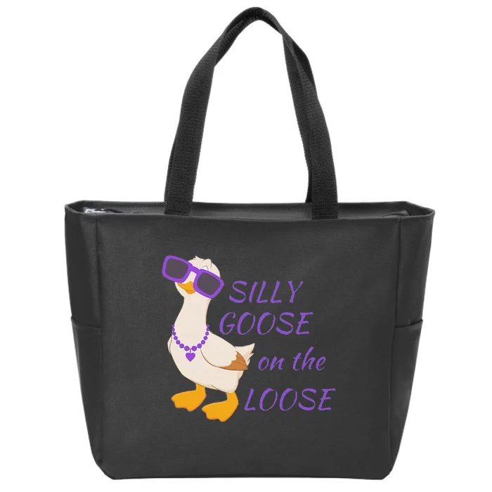 Silly Goose On The Loose Zip Tote Bag