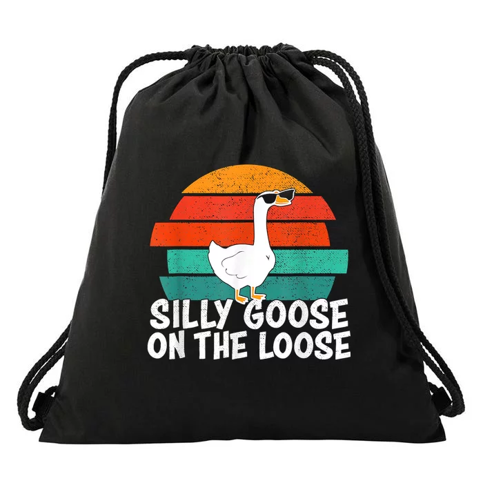 Silly Goose On The Loose Vintage Tee Cool Gift Drawstring Bag