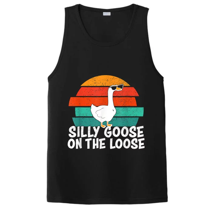 Silly Goose On The Loose Vintage Tee Cool Gift Performance Tank