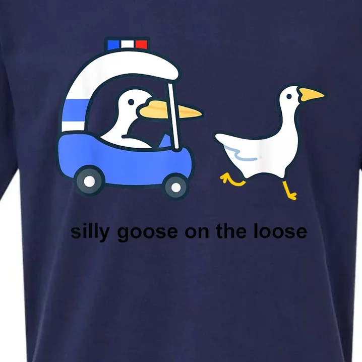 Silly Goose On The Loose Police Car And Duck Sueded Cloud Jersey T-Shirt