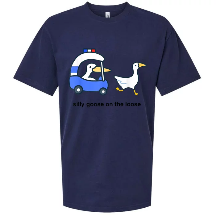 Silly Goose On The Loose Police Car And Duck Sueded Cloud Jersey T-Shirt