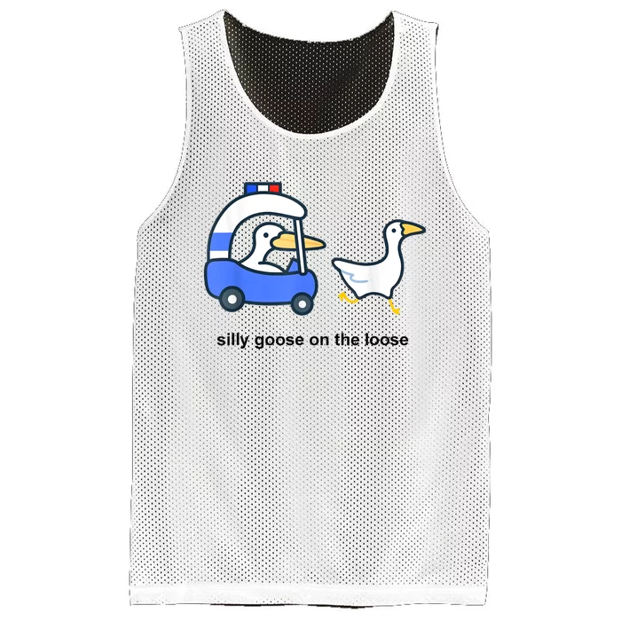 Silly Goose On The Loose Police Car And Duck Mesh Reversible Basketball Jersey Tank