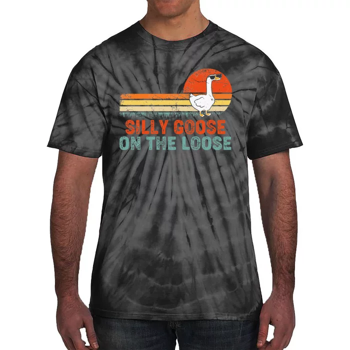 Silly Goose On The Loose Funny Vintage Silliest Goose Tie-Dye T-Shirt