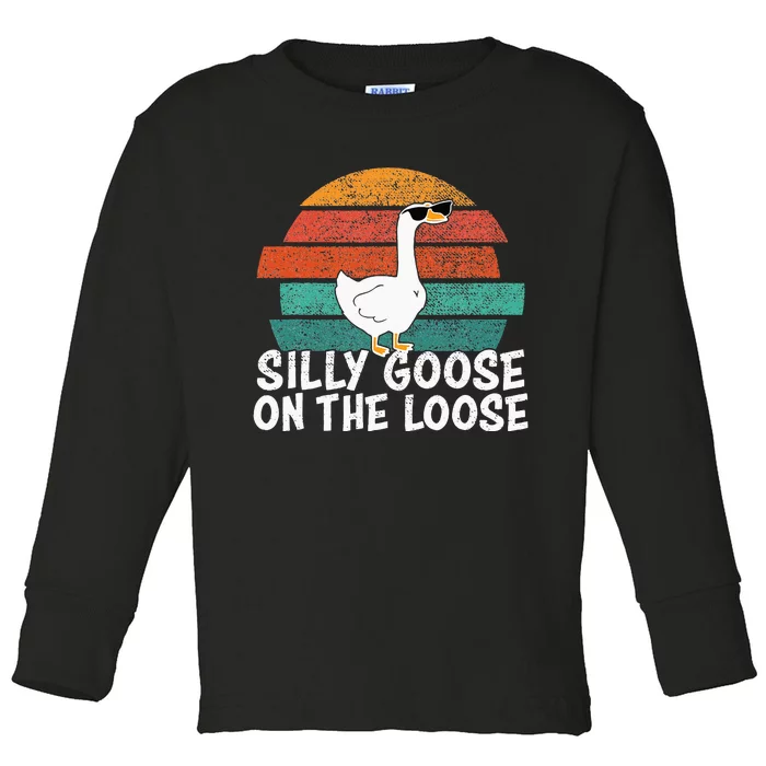 Silly Goose On The Loose Toddler Long Sleeve Shirt