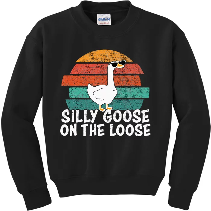 Silly Goose On The Loose Kids Sweatshirt