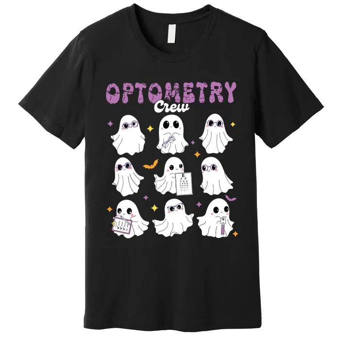 Spooky Ghost Optometry Crew Halloween Ophthalmic Optician Premium T-Shirt