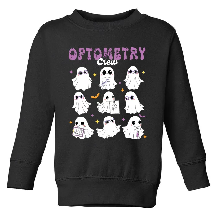 Spooky Ghost Optometry Crew Halloween Ophthalmic Optician Toddler Sweatshirt