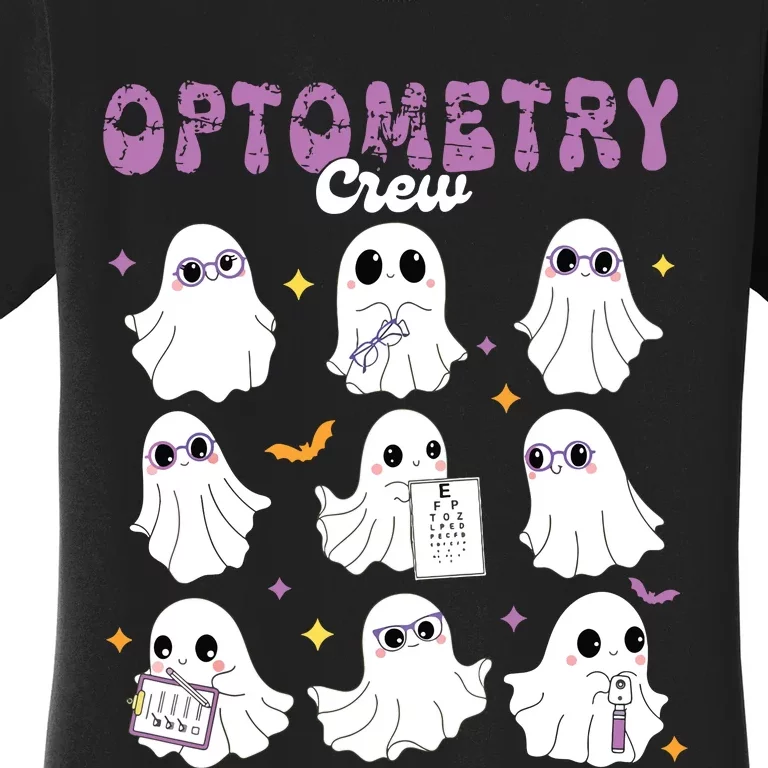 Spooky Ghost Optometry Crew Halloween Ophthalmic Optician Women's T-Shirt