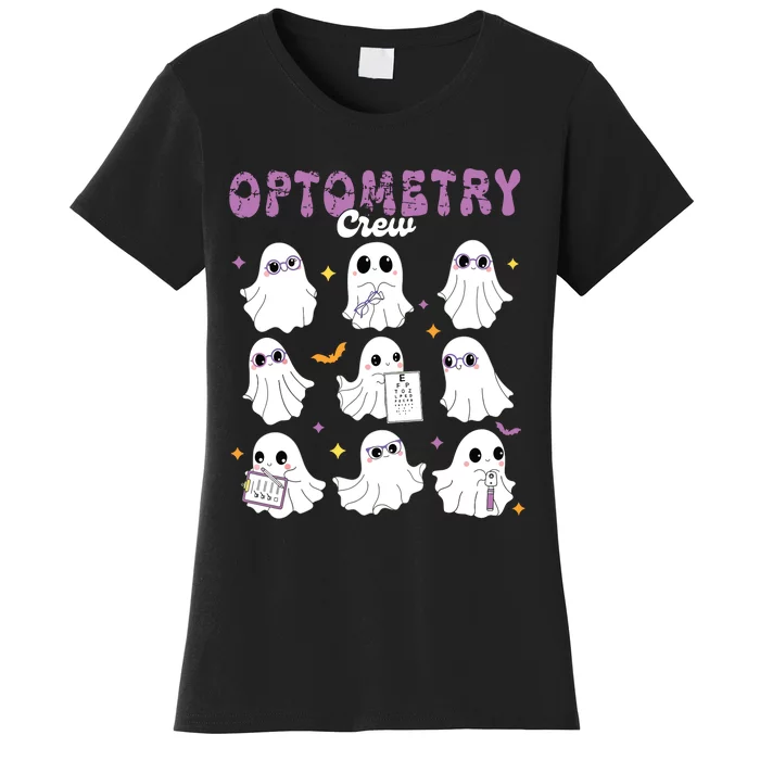 Spooky Ghost Optometry Crew Halloween Ophthalmic Optician Women's T-Shirt