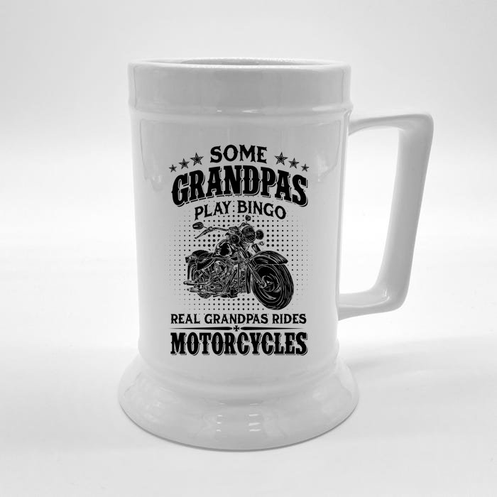 Some Grandpas Play Bingo Real Grandpas Ride Motorcycles Cute Gift Front & Back Beer Stein