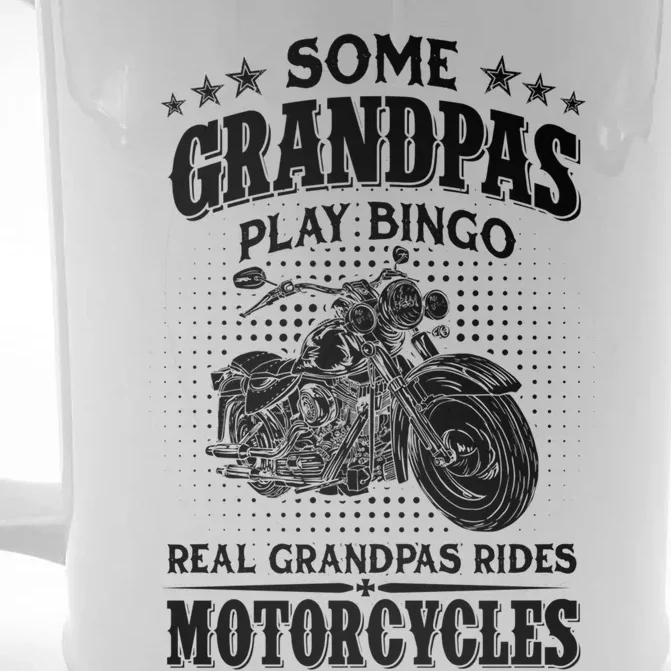 Some Grandpas Play Bingo Real Grandpas Ride Motorcycles Cute Gift Front & Back Beer Stein