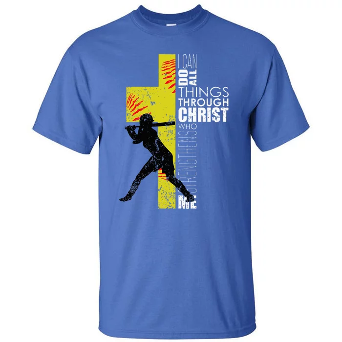 Softball Gifts Players N Christian Religious Tall T-Shirt