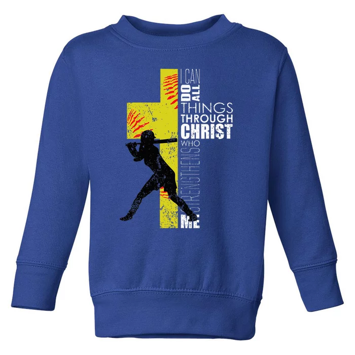 Softball Gifts Players N Christian Religious Toddler Sweatshirt