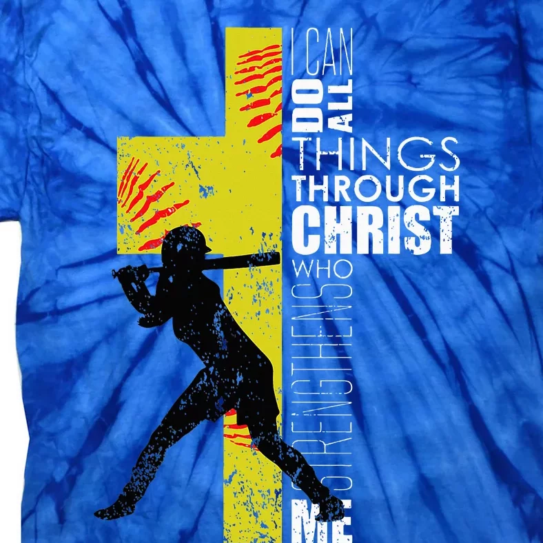 Softball Gifts Players N Christian Religious Tie-Dye T-Shirt