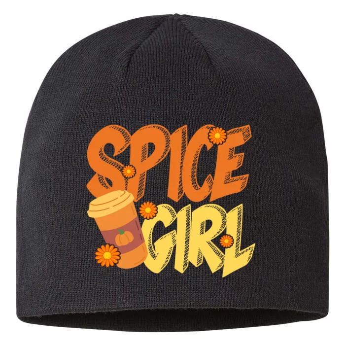 Spice Girl Pumpkin Coffee Lover Fall 8 1/2in Sustainable Knit Beanie