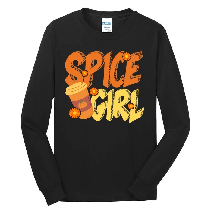 Spice Girl Pumpkin Coffee Lover Fall Tall Long Sleeve T-Shirt