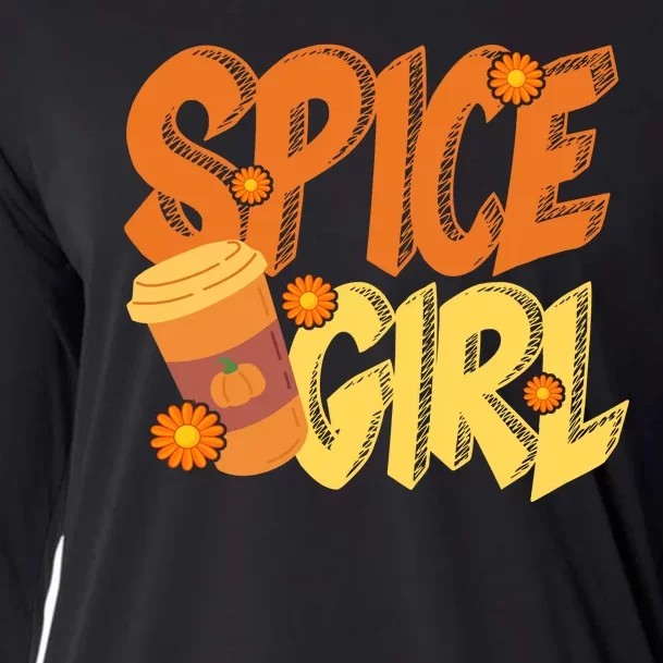 Spice Girl Pumpkin Coffee Lover Fall Cooling Performance Long Sleeve Crew